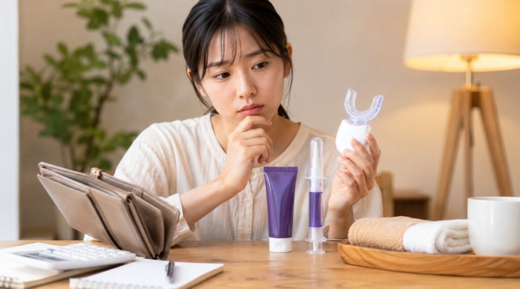 アクニーホワイトニングの価格やコスパを財布と見比べて悩む日本人女性