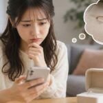 SNSの口コミを見て、アーカーの婚約指輪はありえないとの噂を見てしまい不安になる女性